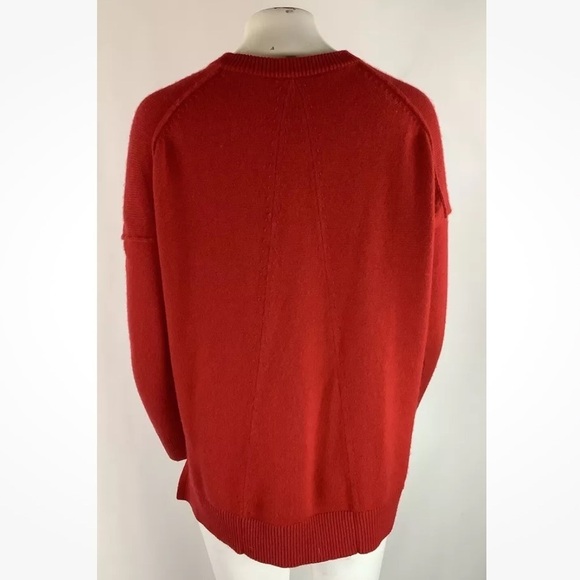 Athleta Sz S Perspective Wool Cashmere Sweater Red Crewneck Pullover Style - Picture 4 of 6